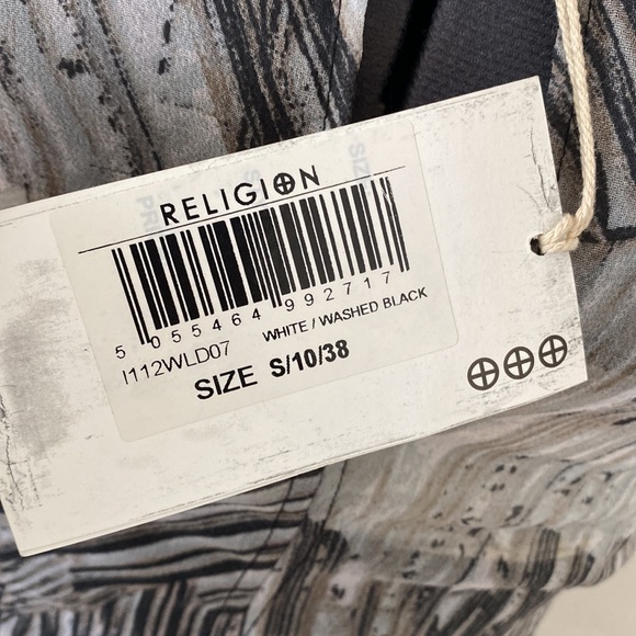 NWT Religion white/washed black dress - Picture 9 of 16